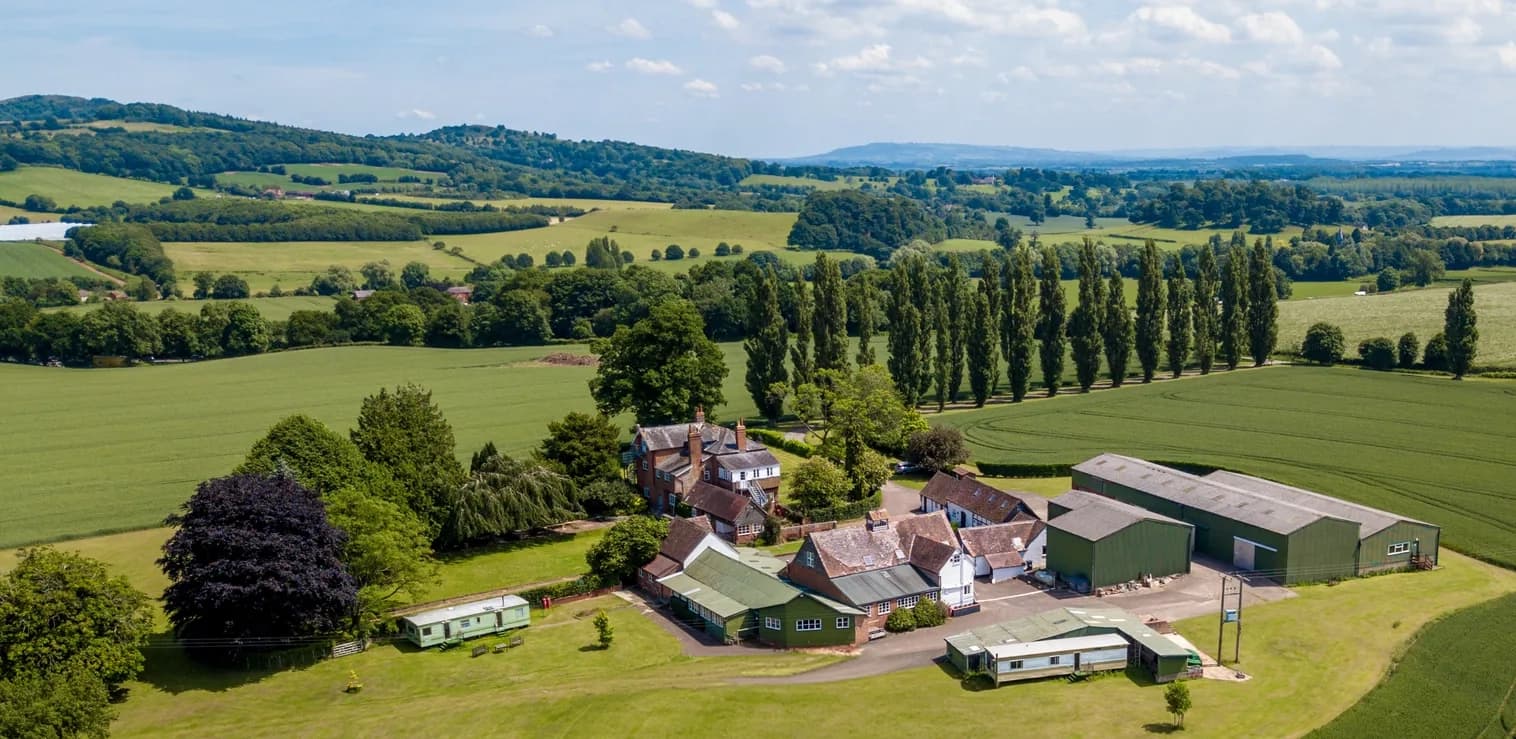 Aerial view of The Poplars Christian retreat centre